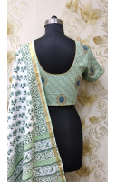 Pale Green Cotton Printed Blouse (KRBL886) Pale Green Cotton Printed Blouse (KRBL886)