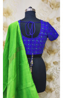 All Over Gujrati Mirror Worked Blue Designer Blouse (KRBL887)