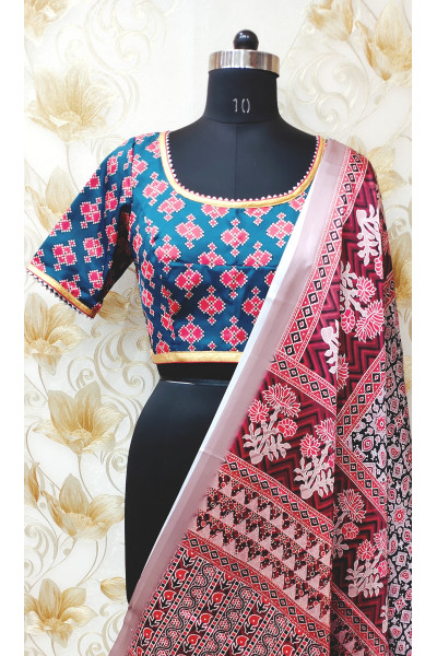 Digital Printed Silk Designer Blouse (KRBL1017)
