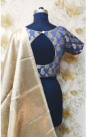 All Over Golden Banarasi Butta Weaving Silk Brocade Designer Blouse (KRBL1014)