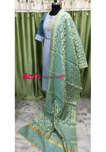 Pure Handloom Cotton Silk Banarasi Weaving Work Dupatta(30DEEE1)