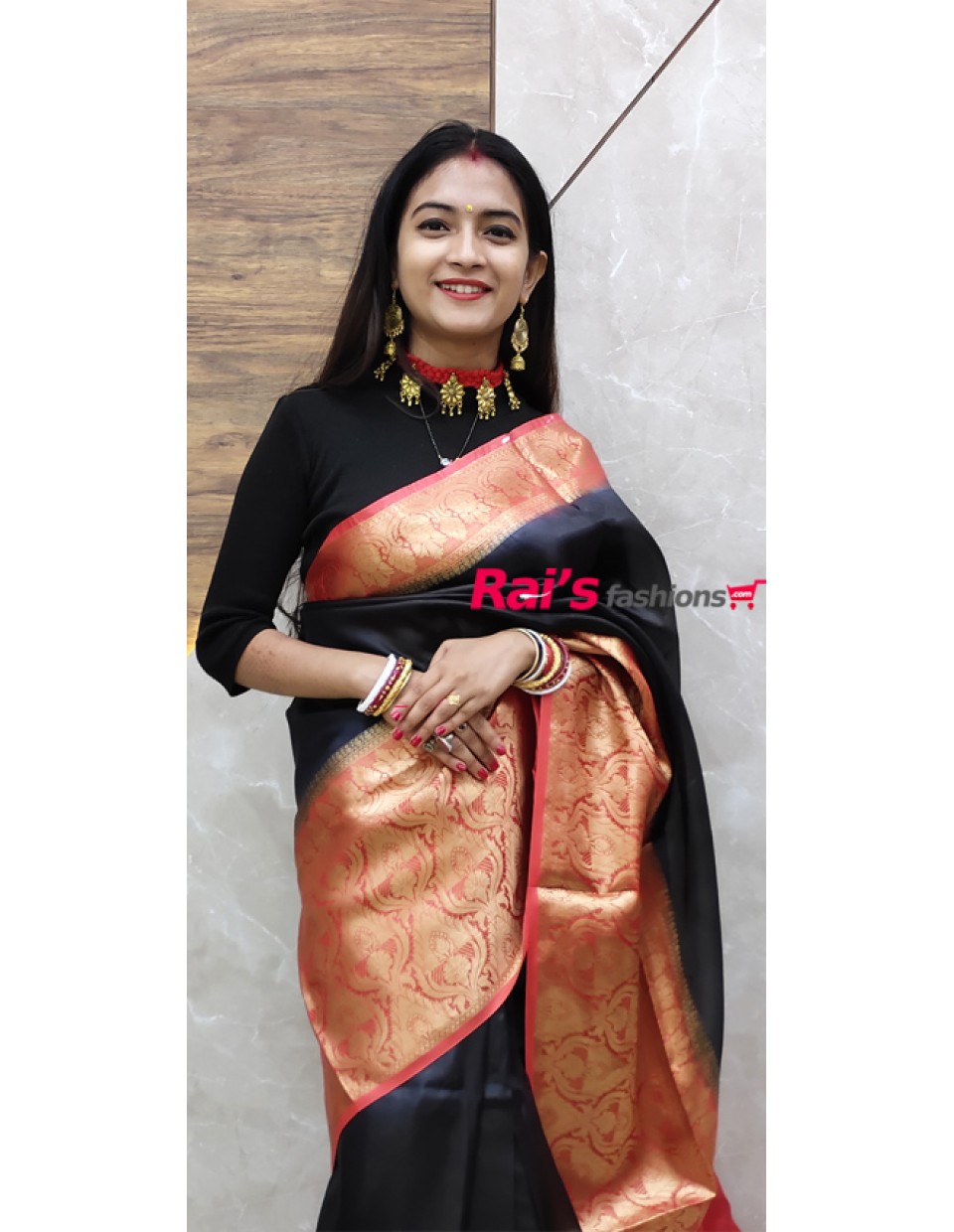 Premium Quality Pure Organza With Golden Zari Benarasi Work Saree (ASGF9665)