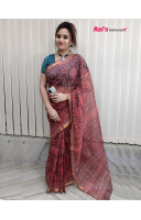 Chanderi Silk Cotton Kota Doria Weaving Saree With Print All Over (RAI197521)