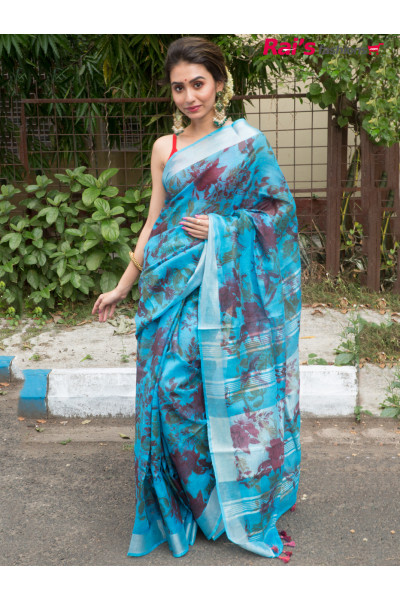 Fine Linen By Linen With All Over Prints Saree (RAI195121)