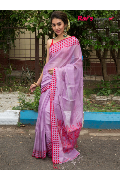 Handloom Pure Tussar Silk Saree With Manipuri Weaving Border And Traditional Dhakai Pattern Weaving Design Pallu (RAI195621)