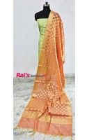 Pure Handloom Cotton Silk Banarasi Weaving Work Dupatta(3OC0E02)