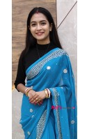 Premium Quality Pure Georgette Hand Jardousi Work Saree (DBHU7654)