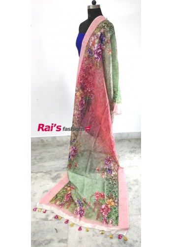 Handloom Linen By Linen Digital Print Dupatta(30OCE01)