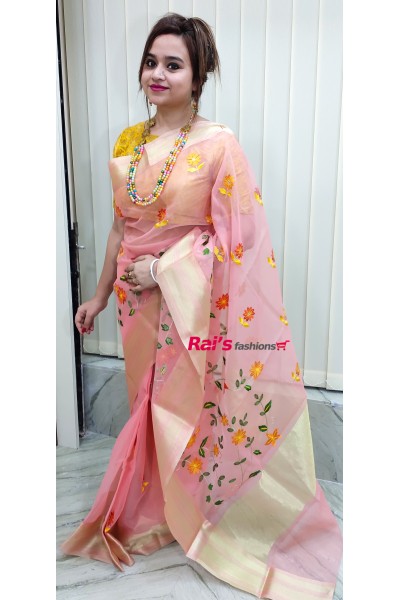  Pure Organza Silk With Embroidery Work(26F01)