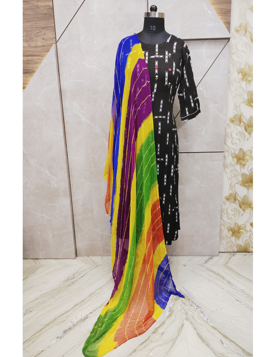Multicolor Stripes Design Chiffon Dupatta (KR666) Multicolor Stripes Design Chiffon Dupatta (KR666)