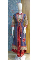 Multicolor Jacket Pattern Long Gown With Patch Work (KR1891)