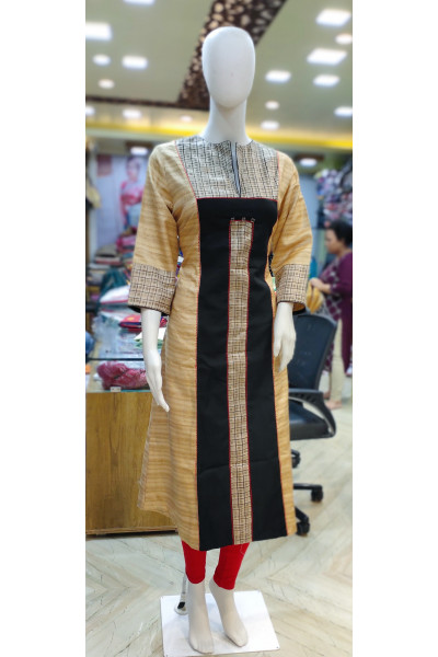 Patch Work Design Gicha Silk Daily Wear Kurti (KR1900)