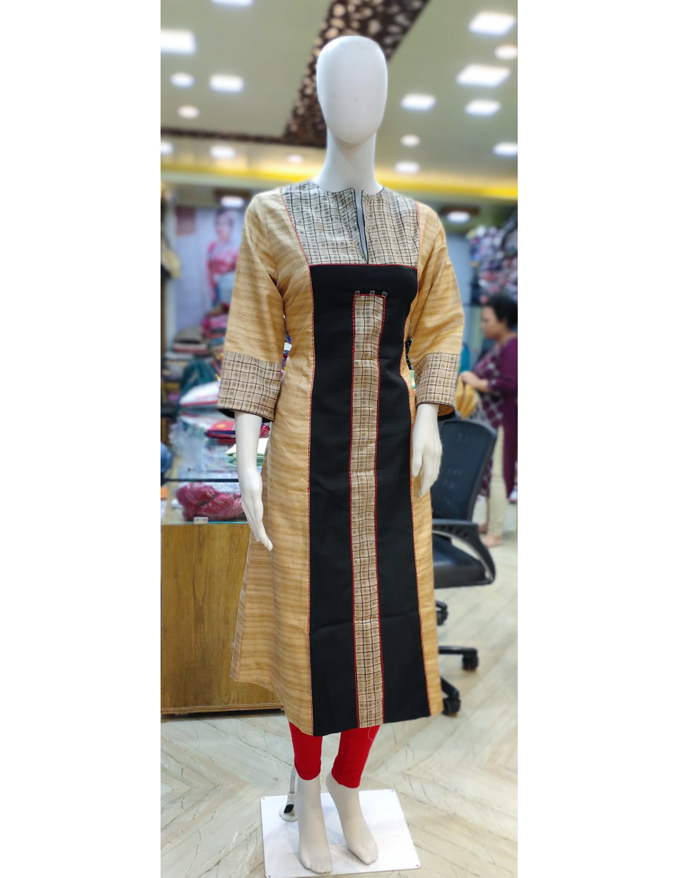 Patch Work Design Gicha Silk Daily Wear Kurti (KR1900)