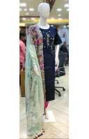 Beads Worked Kurti With Printed Linen Dupatta (KR1965)