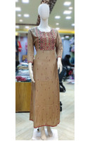 All Over Embroidery Butta Worked Rayon Long Gown (KR1993)