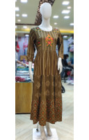 Embroidery Work With Stripes Long Gown (KR1994)
