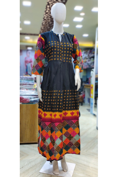 All Over Printed Cotton Long Gown (KR1997)