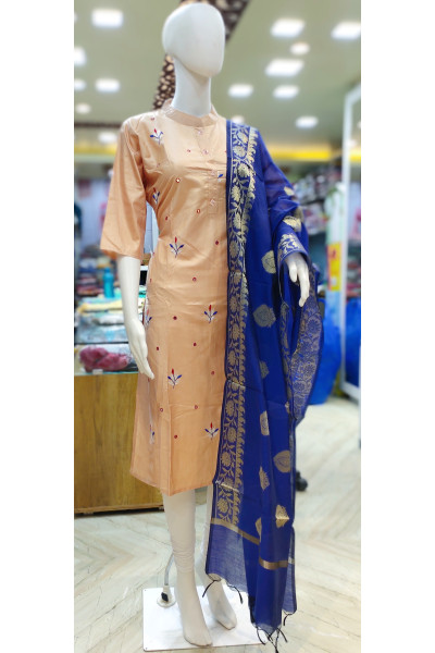 All Over Mirror And Embroidery Work Kurti With Dupatta (KR2108)
