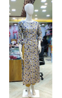 Silk Straight Kurti With All Over Print (KR2112)