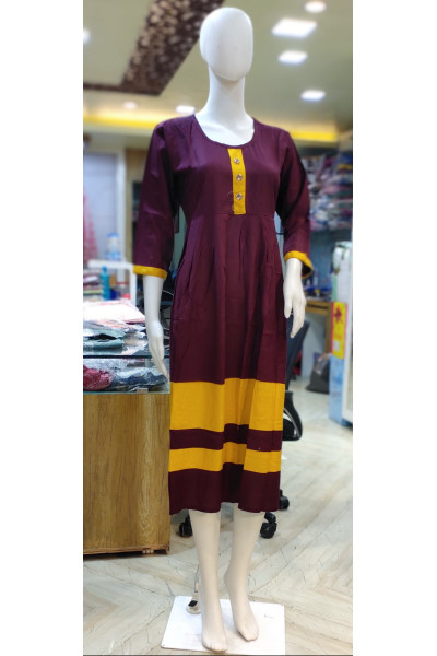 Round Neck Rayon Frock (KR2044)