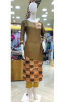 Patch Worked Rayon Straight Cut Kurti (KR2066)