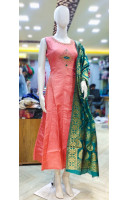 Beads Work Long Gown With Contrast Color Dupatta (KR2079)