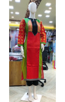 Cotton Patch Worked Long Kurti With Embroidery Work (KR2128)