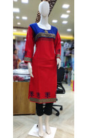 Red And Blue Cotton Kurti (KR2129)