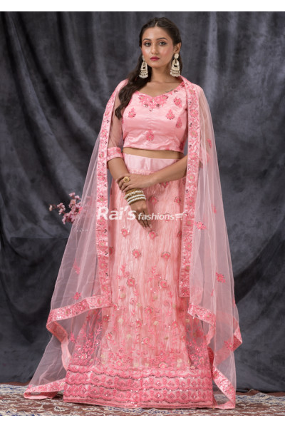 All Over Embroidery And Sequin Worked Designer Lehenga (KR1444)