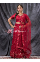 Mirror And Sequin Worked Net Designer Lehenga (KR1467) Mirror And Sequin Worked Net Designer Lehenga (KR1467)
