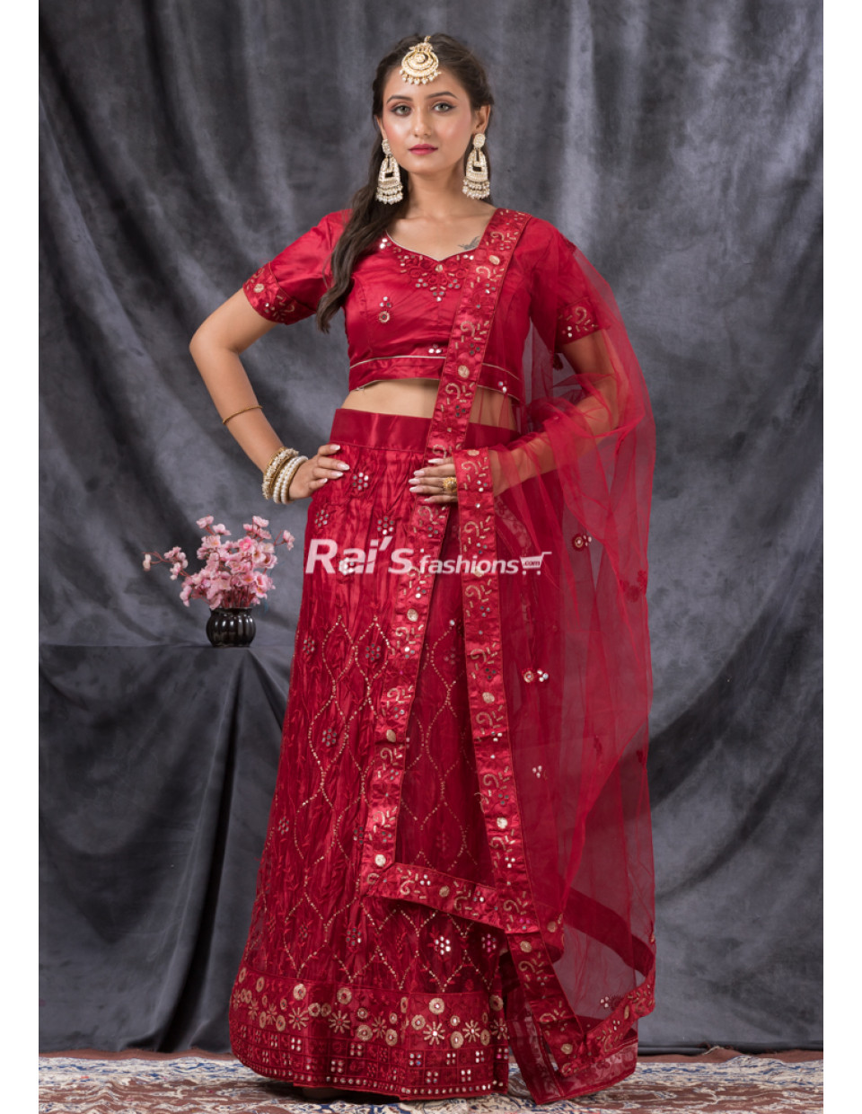 Mirror And Sequin Worked Net Designer Lehenga (KR1467) Mirror And Sequin Worked Net Designer Lehenga (KR1467)