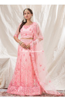 All Over Embroidery And Sequin Worked Pink Designer Lehenga (KR1446)