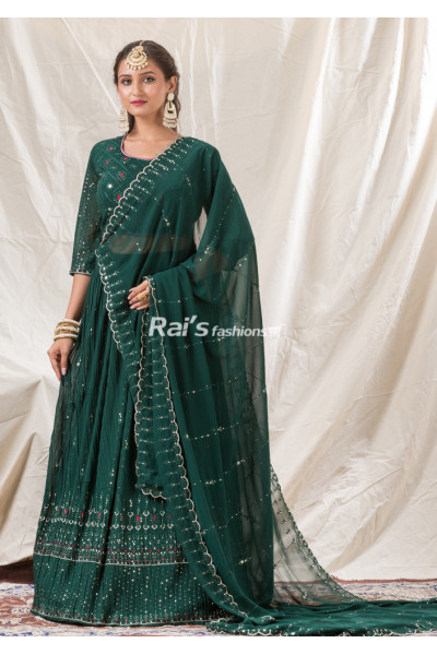 All Over Sequin And Embroidery Worked Georgette Designer Lehenga (KR1466)