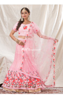 All Over Embroidery Work Design Pink Designer Lehenga (KR1482)